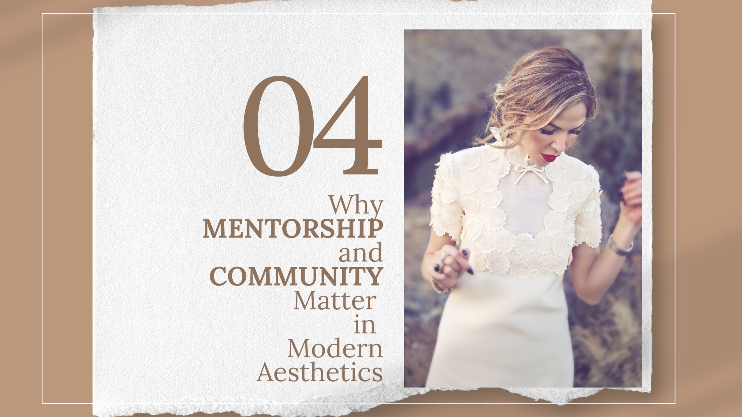 Editorial image representing mentorship, connection, and community in modern aesthetic careers.